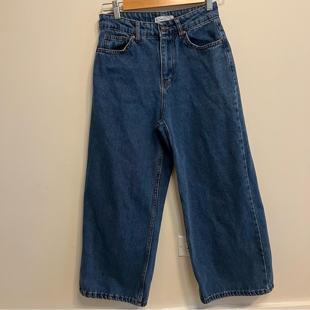 Wide Leg Blue Jeans